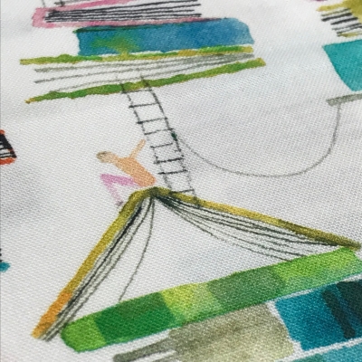 Baumwolle | read | weiß türkis bunt